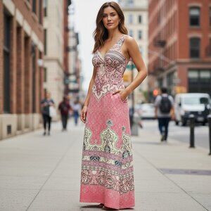 Fresh of LA Sublimation Maxi Dress Sz Small #184E